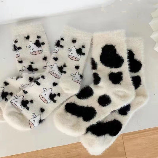 Women's Cow Spot Sleep Floor Socks